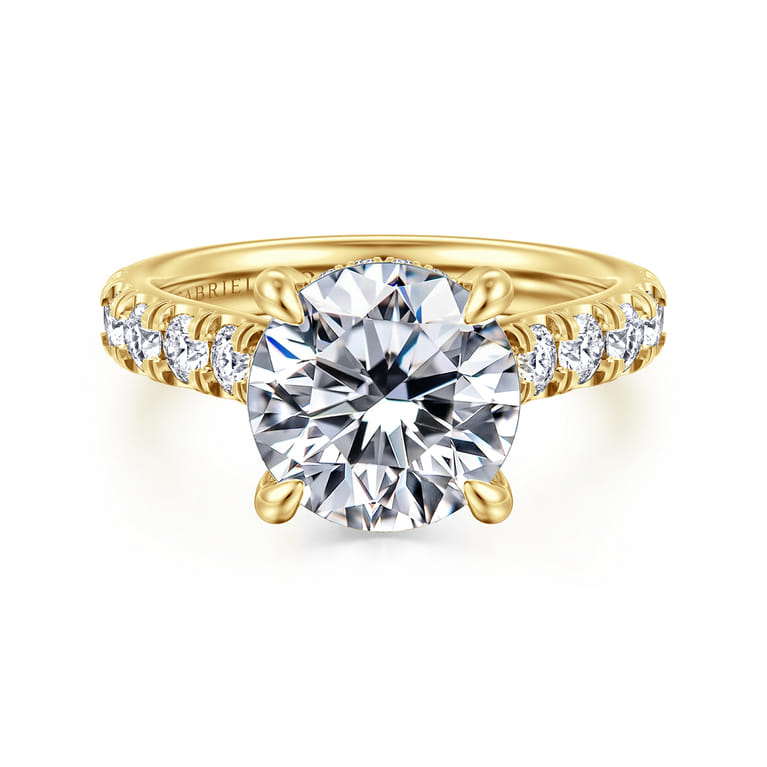 Sarita - 14K Yellow Gold Round Diamond Engagement Ring - 0.96 ct - Shot 1