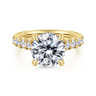 Sarita - 14K Yellow Gold Round Diamond Engagement Ring - 0.96 ct