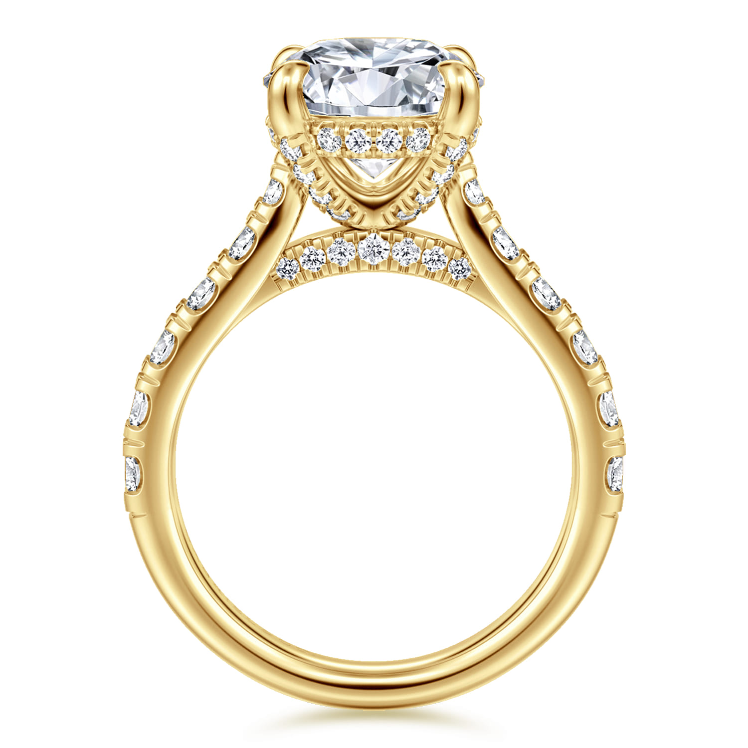 Sarita - 14K Yellow Gold Round Diamond Engagement Ring - 0.96 ct - Shot 2