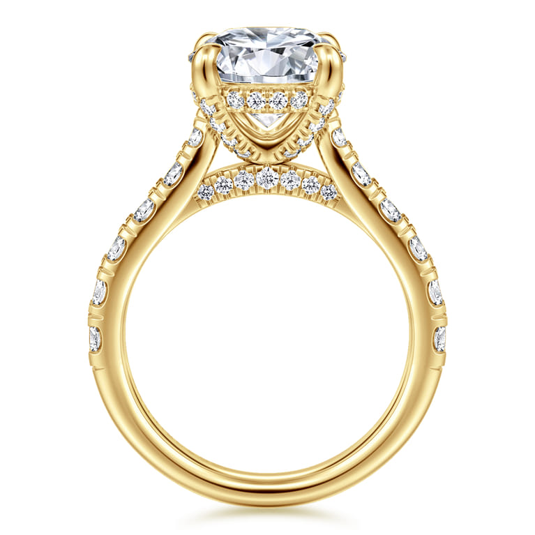 Sarita - 14K Yellow Gold Round Diamond Engagement Ring - 0.96 ct - Shot 2