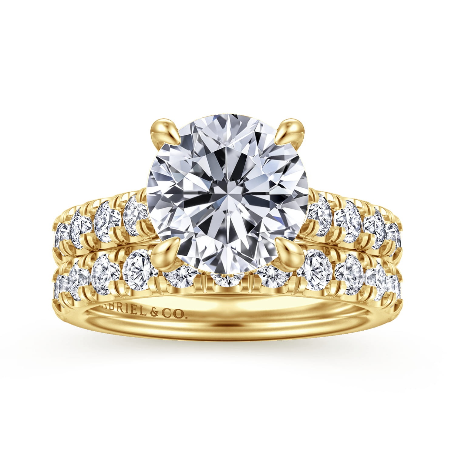 Sarita - 14K Yellow Gold Round Diamond Engagement Ring - 0.96 ct - Shot 4