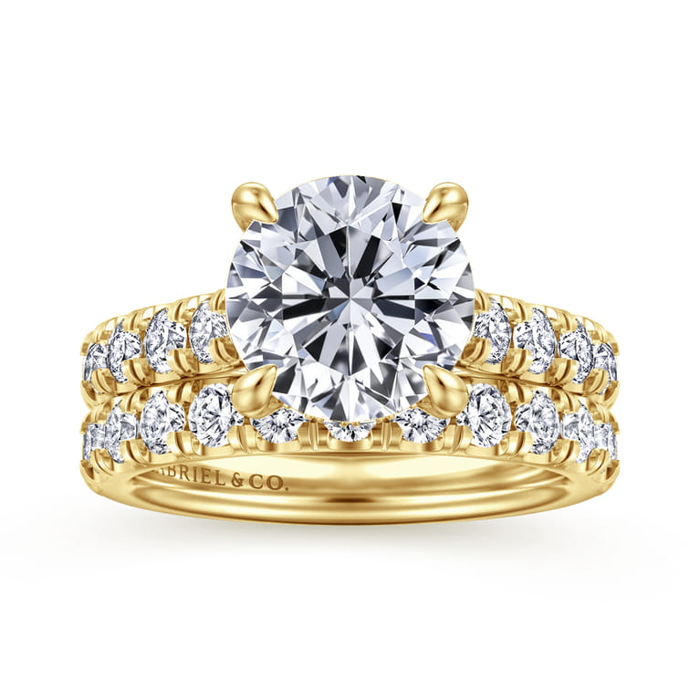 Sarita - 14K Yellow Gold Round Diamond Engagement Ring - 0.96 ct - Shot 4
