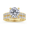 Sarita - 14K Yellow Gold Round Diamond Engagement Ring - 0.96 ct