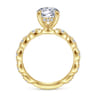 Senia - Vintage Inspired 14K Yellow Gold Round Diamond Engagement Ring - 0.4 ct