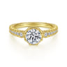 14K Yellow Gold Round Diamond Engagement Ring - 0.22 ct