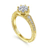 14K Yellow Gold Round Diamond Engagement Ring - 0.22 ct
