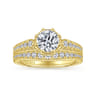14K Yellow Gold Round Diamond Engagement Ring - 0.22 ct