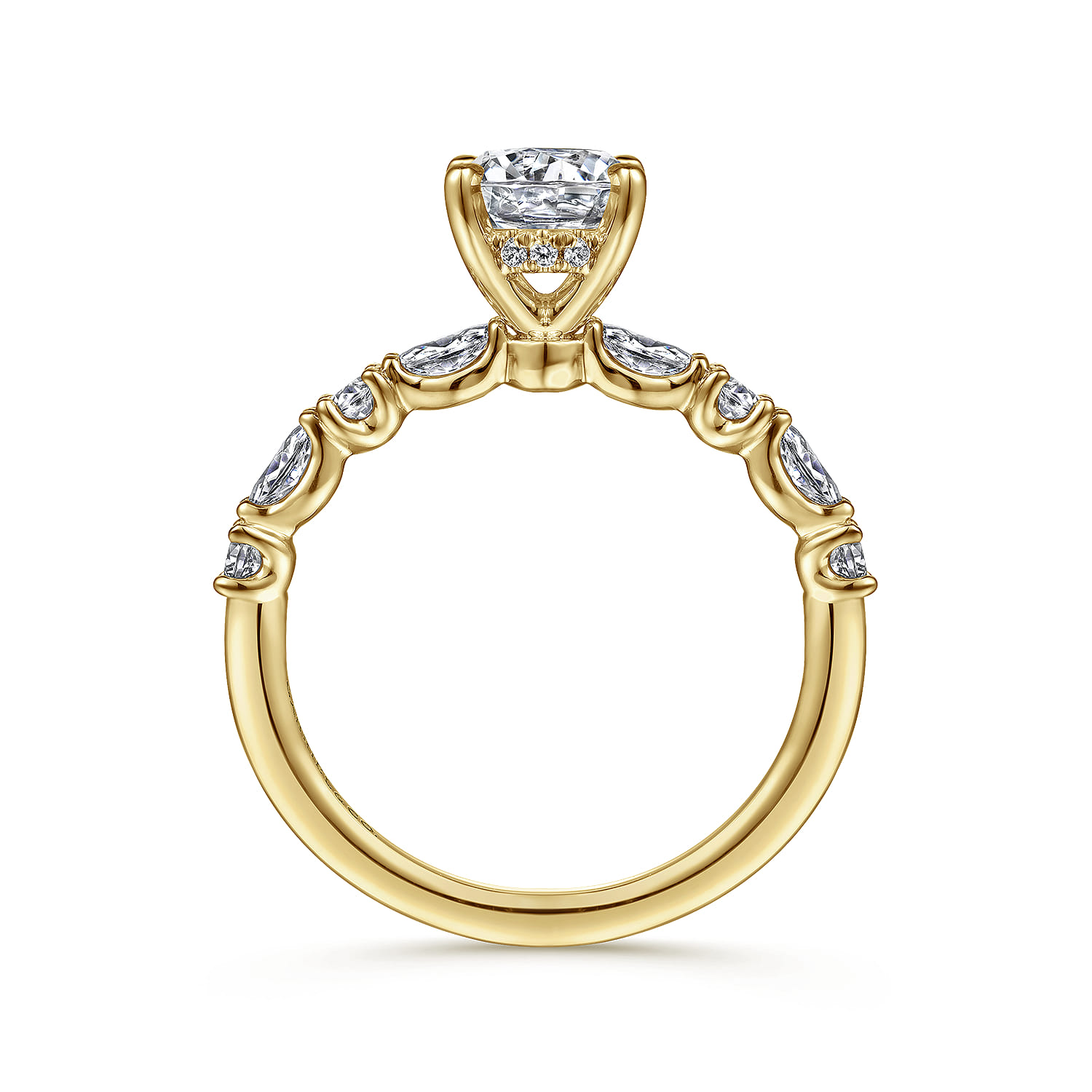 Juliet - 14K Yellow Gold Round Diamond Engagement Ring - 0.46 ct - Shot 2