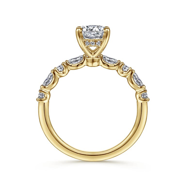 Juliet - 14K Yellow Gold Round Diamond Engagement Ring - 0.46 ct - Shot 2