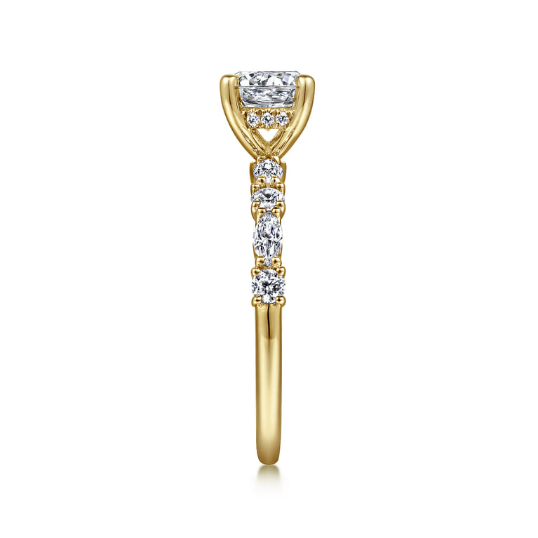 Juliet - 14K Yellow Gold Round Diamond Engagement Ring - 0.46 ct - Shot 5