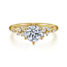 Reena - 14K Yellow Gold 6 Prong Round Diamond Engagement Ring - 0.18 ct