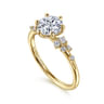 Reena - 14K Yellow Gold 6 Prong Round Diamond Engagement Ring - 0.18 ct
