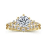 Reena - 14K Yellow Gold 6 Prong Round Diamond Engagement Ring - 0.18 ct