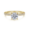 Stasia - 14K Yellow Gold Round Cut Diamond Engagement Ring - 0.2 ct