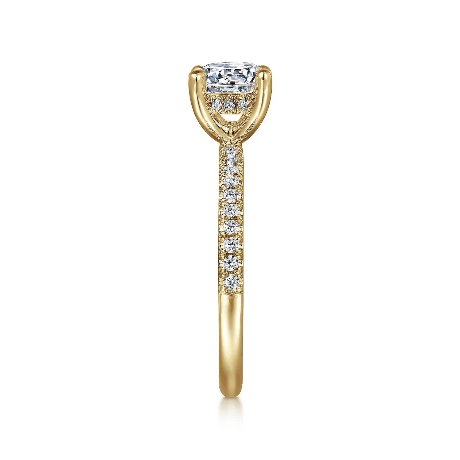 Stasia - 14K Yellow Gold Round Cut Diamond Engagement Ring - 0.2 ct - Shot 5