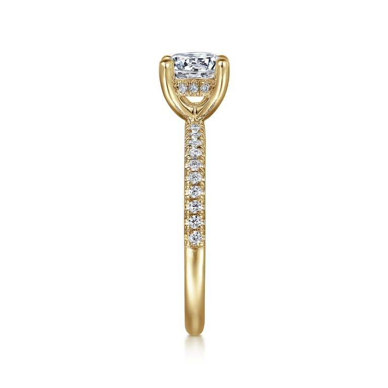 Stasia - 14K Yellow Gold Round Cut Diamond Engagement Ring - 0.2 ct - Shot 5