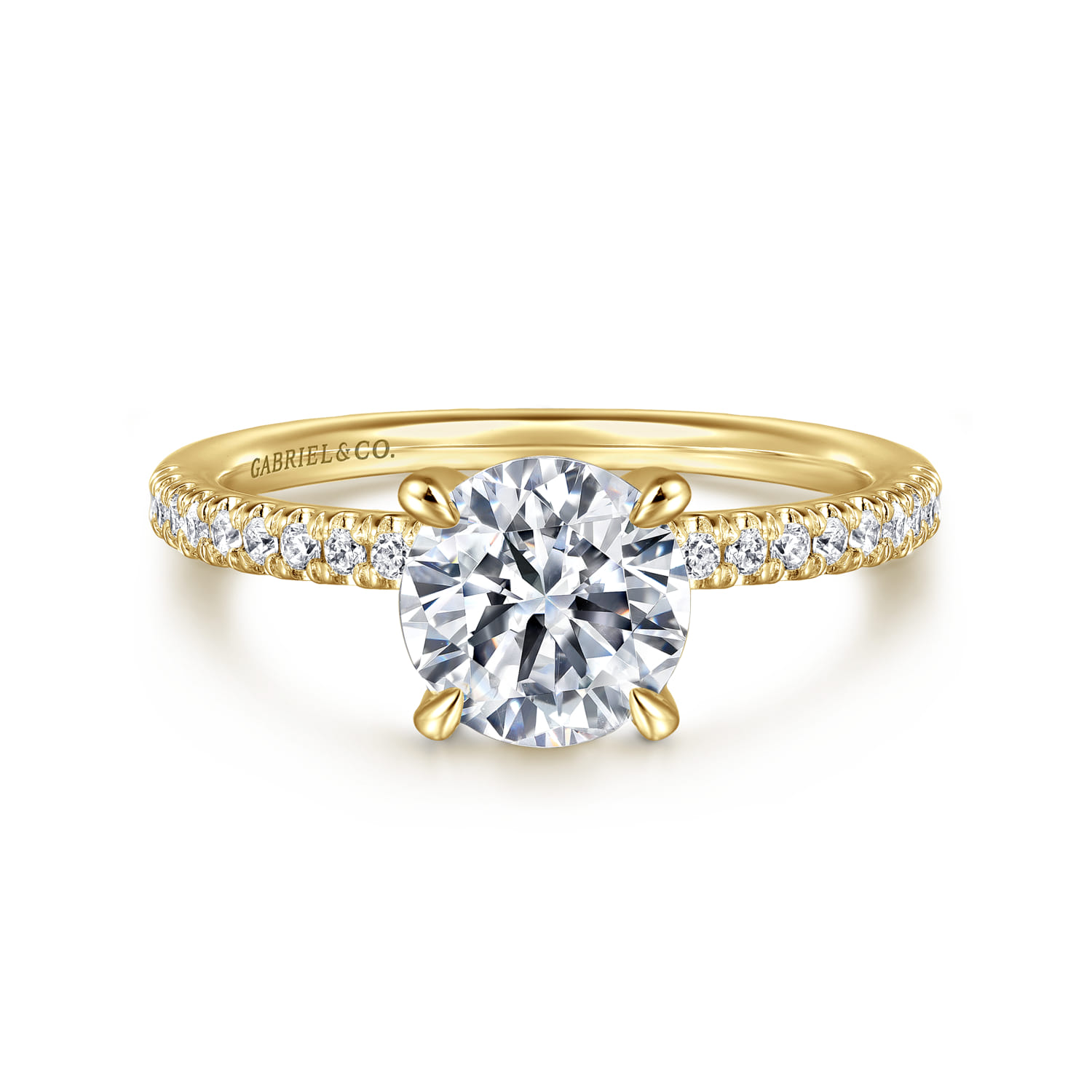 Stasia - 14K Yellow Gold Round Diamond Engagement Ring - 0.21 ct - Shot 1