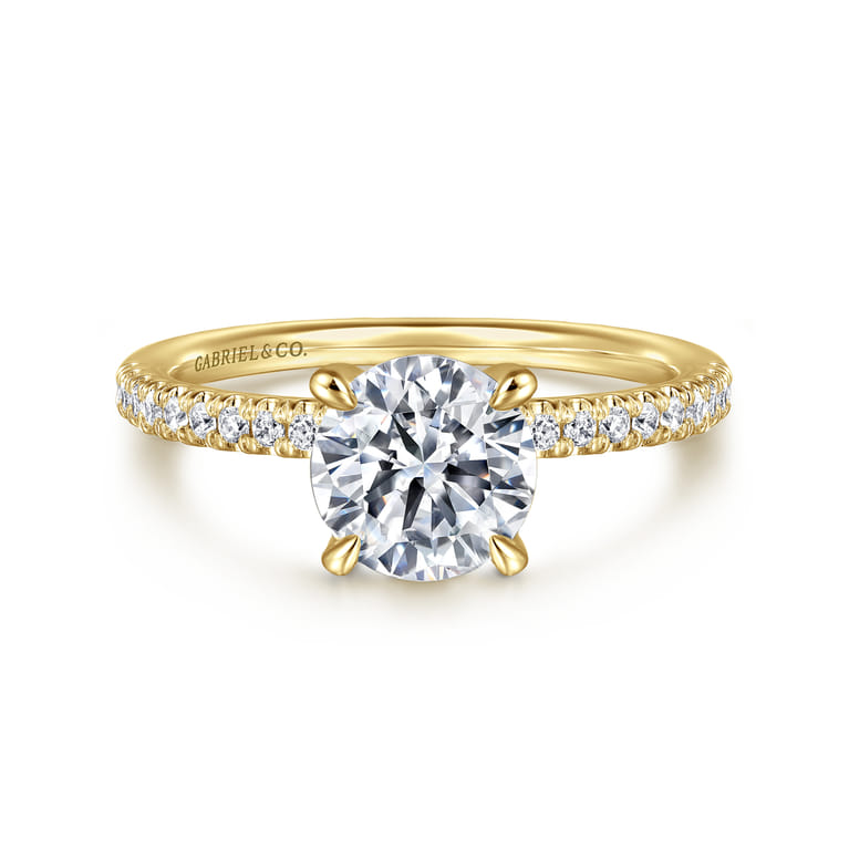 Stasia - 14K Yellow Gold Round Diamond Engagement Ring - 0.21 ct - Shot 1