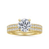 Stasia - 14K Yellow Gold Round Diamond Engagement Ring - 0.21 ct