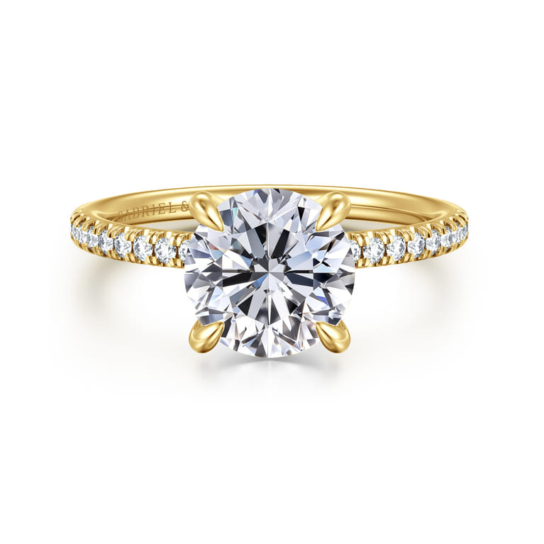 Stasia - 14K Yellow Gold Round Diamond Engagement Ring - 0.22 ct - Shot 1