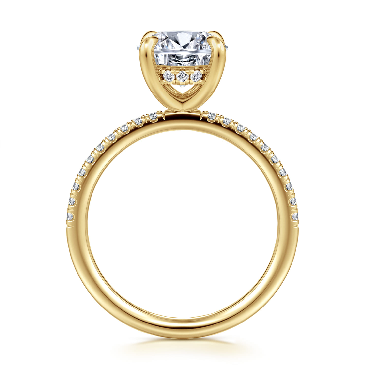 Stasia - 14K Yellow Gold Round Diamond Engagement Ring - 0.22 ct - Shot 2