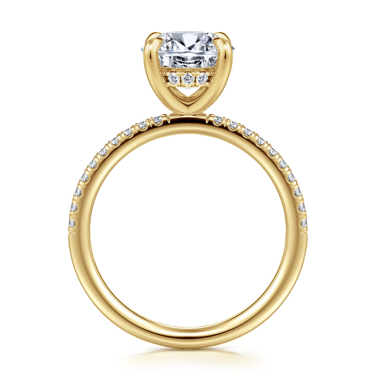 Stasia - 14K Yellow Gold Round Diamond Engagement Ring - 0.22 ct - Shot 2
