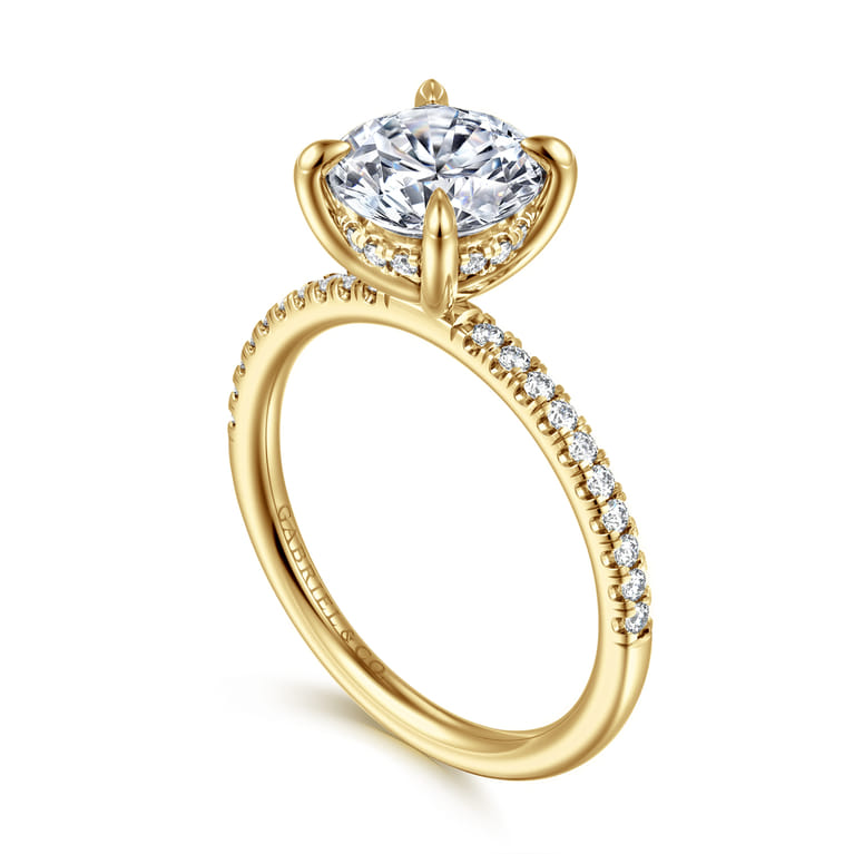 Stasia - 14K Yellow Gold Round Diamond Engagement Ring - 0.22 ct - Shot 3