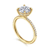 Stasia - 14K Yellow Gold Round Diamond Engagement Ring - 0.22 ct