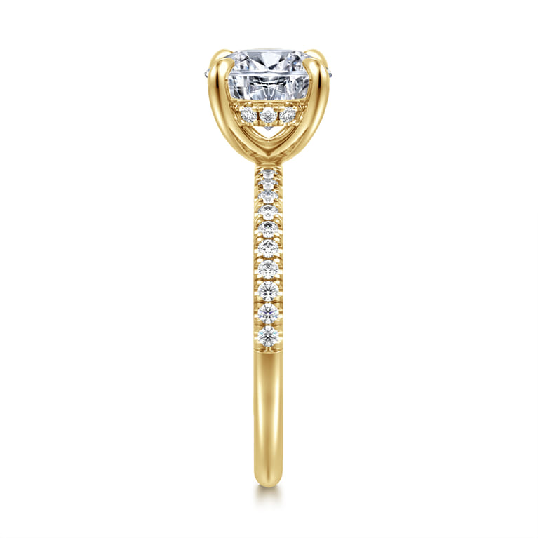 Stasia - 14K Yellow Gold Round Diamond Engagement Ring - 0.22 ct - Shot 4