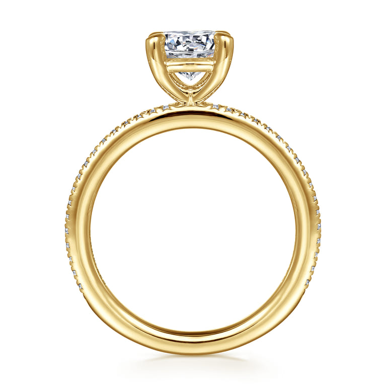 Amena - 14K Yellow Gold Round Diamond Engagement Ring - 0.14 ct - Shot 2