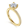 Amena - 14K Yellow Gold Round Diamond Engagement Ring - 0.14 ct