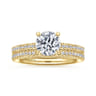 Amena - 14K Yellow Gold Round Diamond Engagement Ring - 0.14 ct