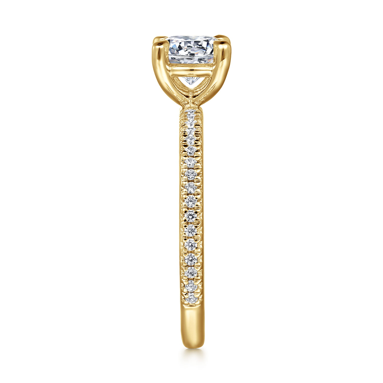 Amena - 14K Yellow Gold Round Diamond Engagement Ring - 0.14 ct - Shot 5