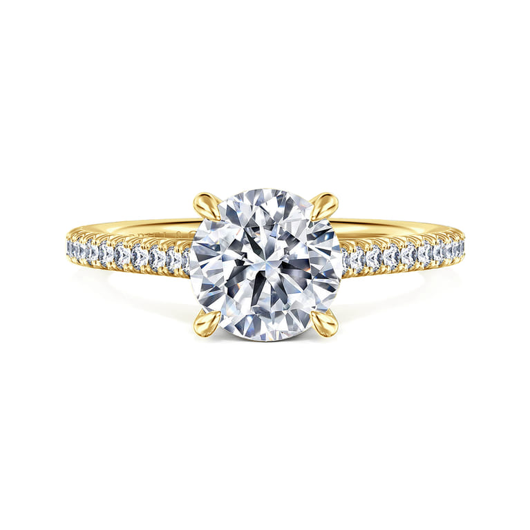 Abbie - 14K Yellow Gold Round Diamond Engagement Ring - 0.21 ct - Shot 1