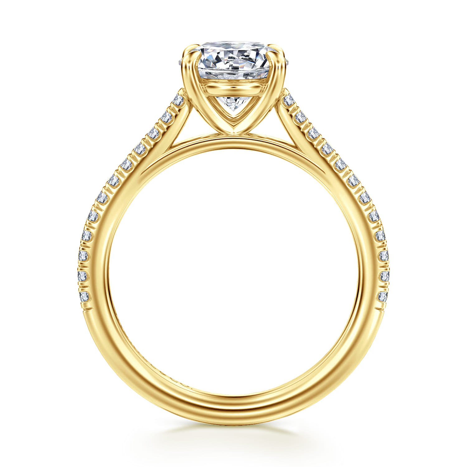 Abbie - 14K Yellow Gold Round Diamond Engagement Ring - 0.21 ct - Shot 2