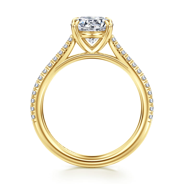 Abbie - 14K Yellow Gold Round Diamond Engagement Ring - 0.21 ct - Shot 2