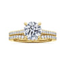 Abbie - 14K Yellow Gold Round Diamond Engagement Ring - 0.21 ct