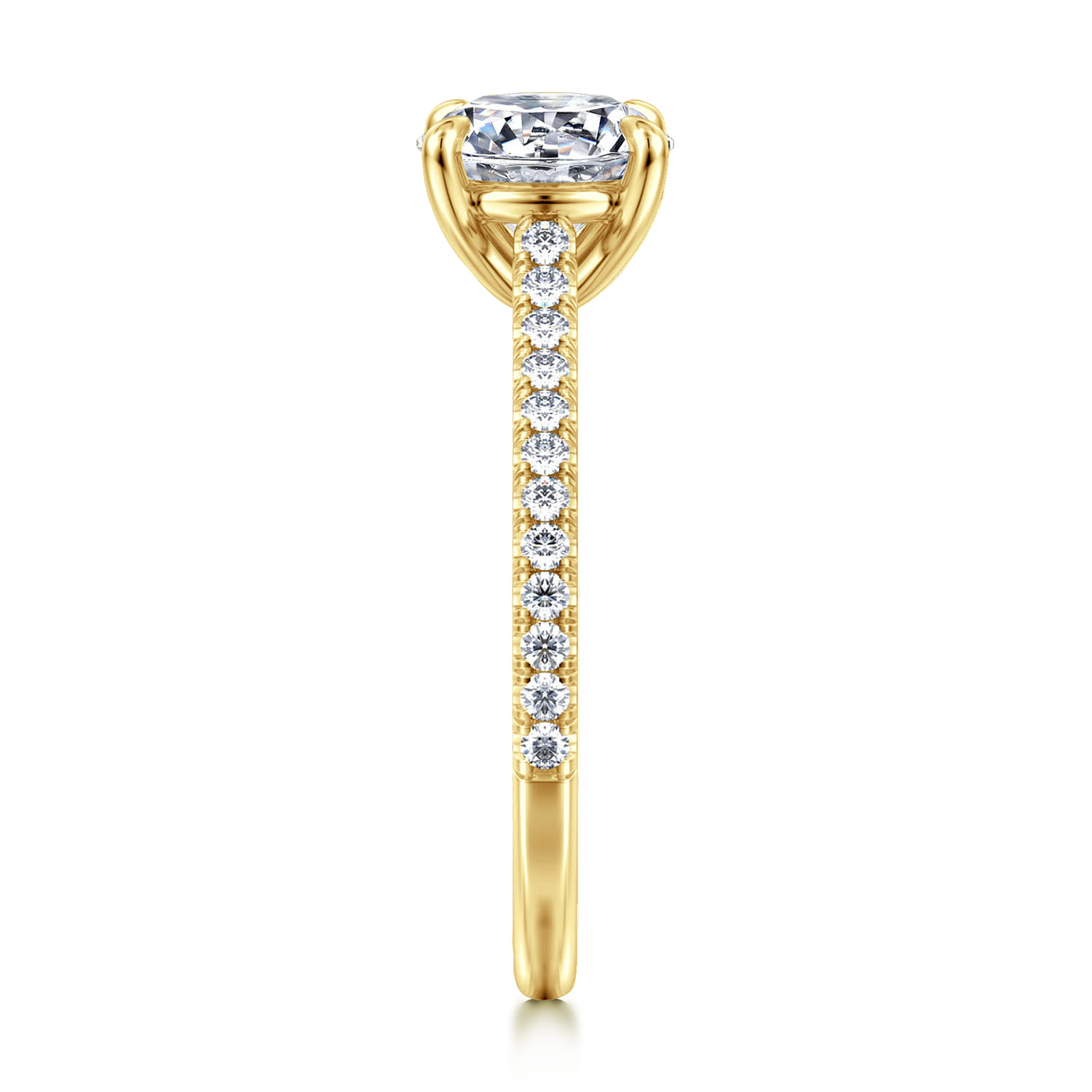 Abbie - 14K Yellow Gold Round Diamond Engagement Ring - 0.21 ct - Shot 5