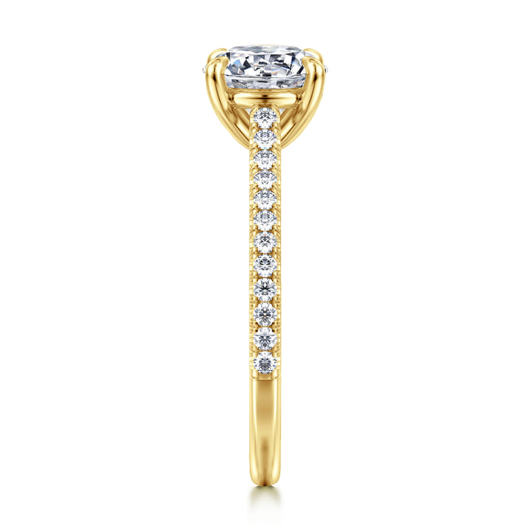 Abbie - 14K Yellow Gold Round Diamond Engagement Ring - 0.21 ct - Shot 5