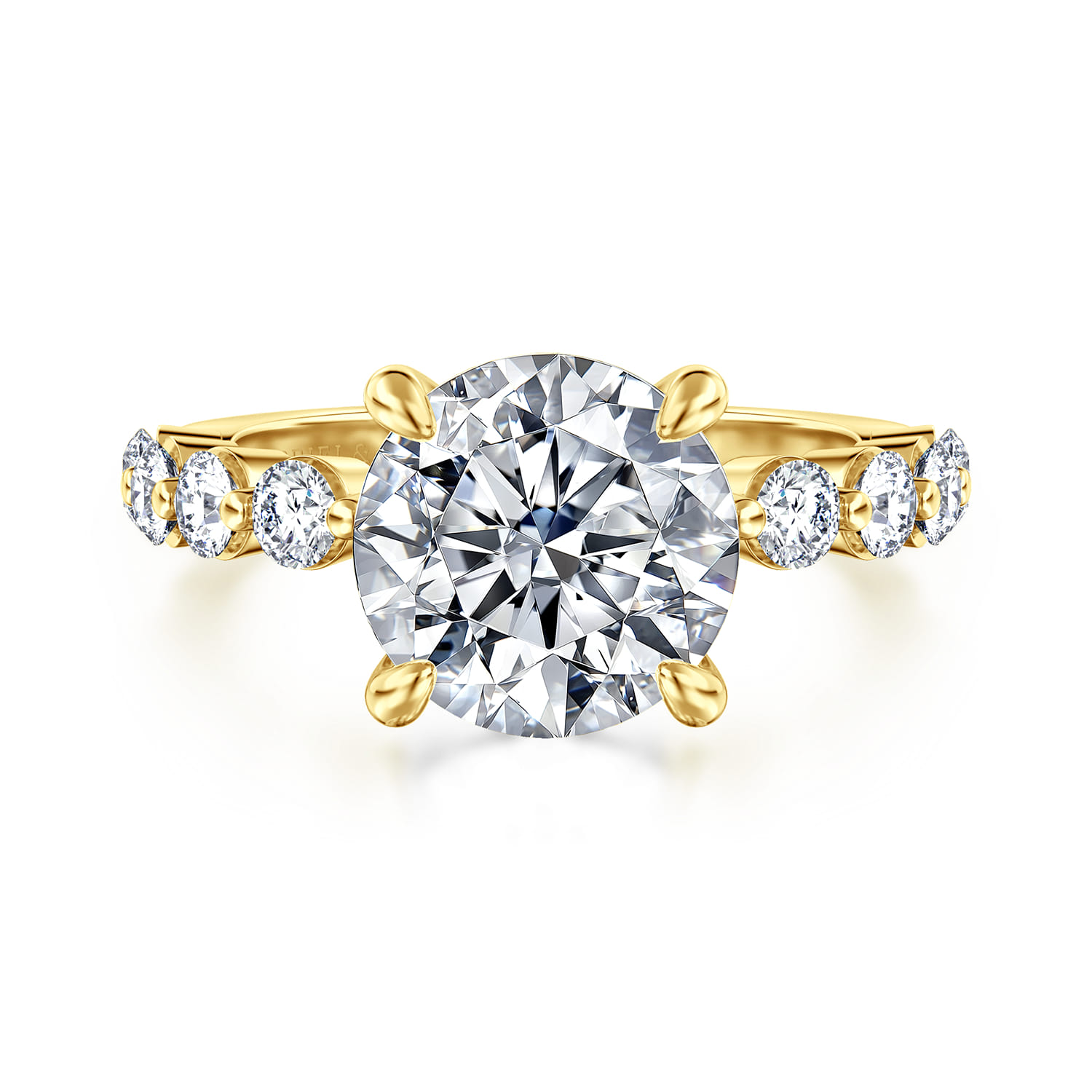Silvey - 14K Yellow Gold Round Single Prong Diamond Engagement Ring - 0.7 ct - Shot 1