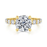 Silvey - 14K Yellow Gold Round Single Prong Diamond Engagement Ring - 0.7 ct