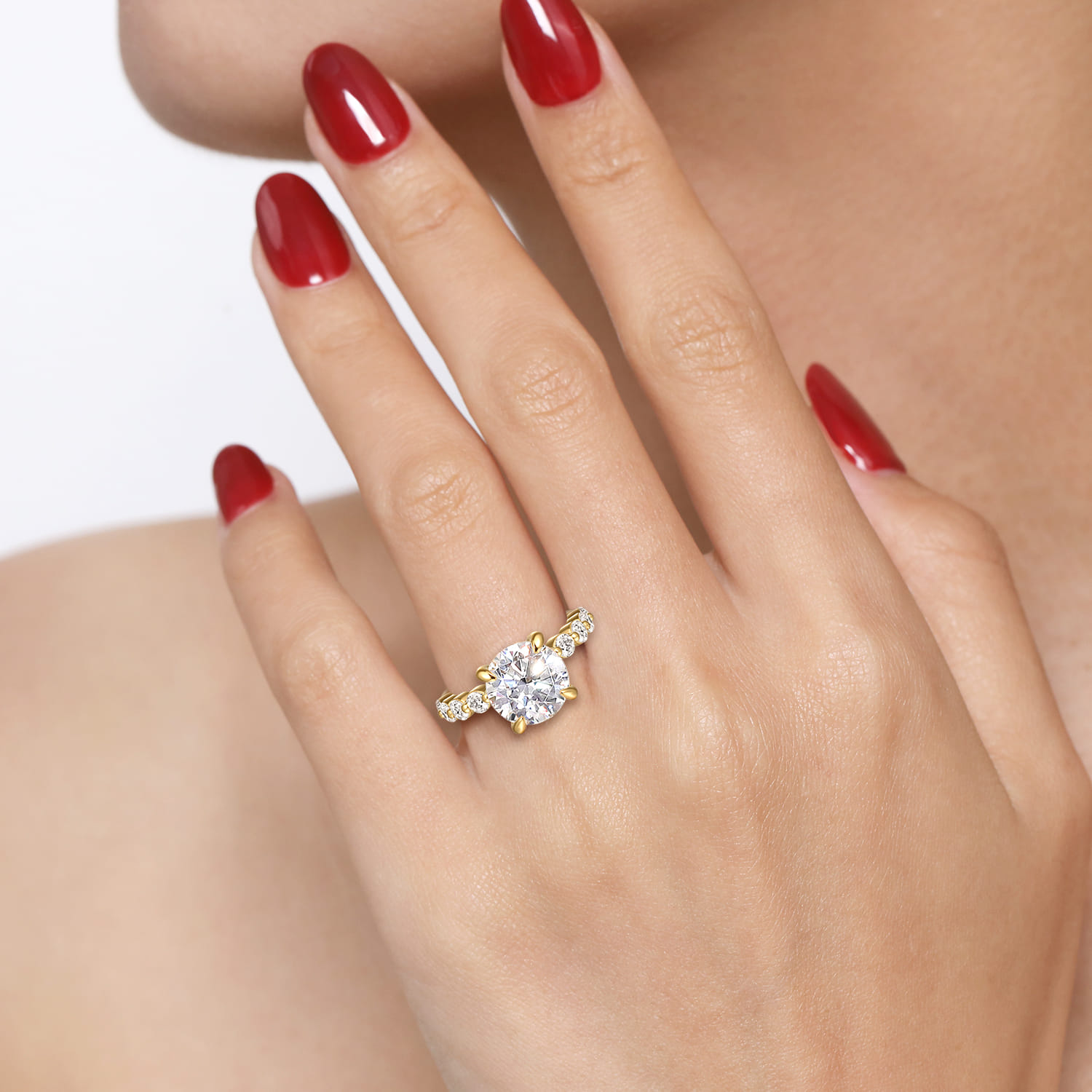 Silvey - 14K Yellow Gold Round Single Prong Diamond Engagement Ring - 0.7 ct - Shot 6
