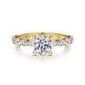 Silvey - 14K Yellow Gold Round Single Prong Diamond Engagement Ring - 0.7 ct