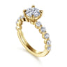 Silvey - 14K Yellow Gold Round Single Prong Diamond Engagement Ring - 0.7 ct