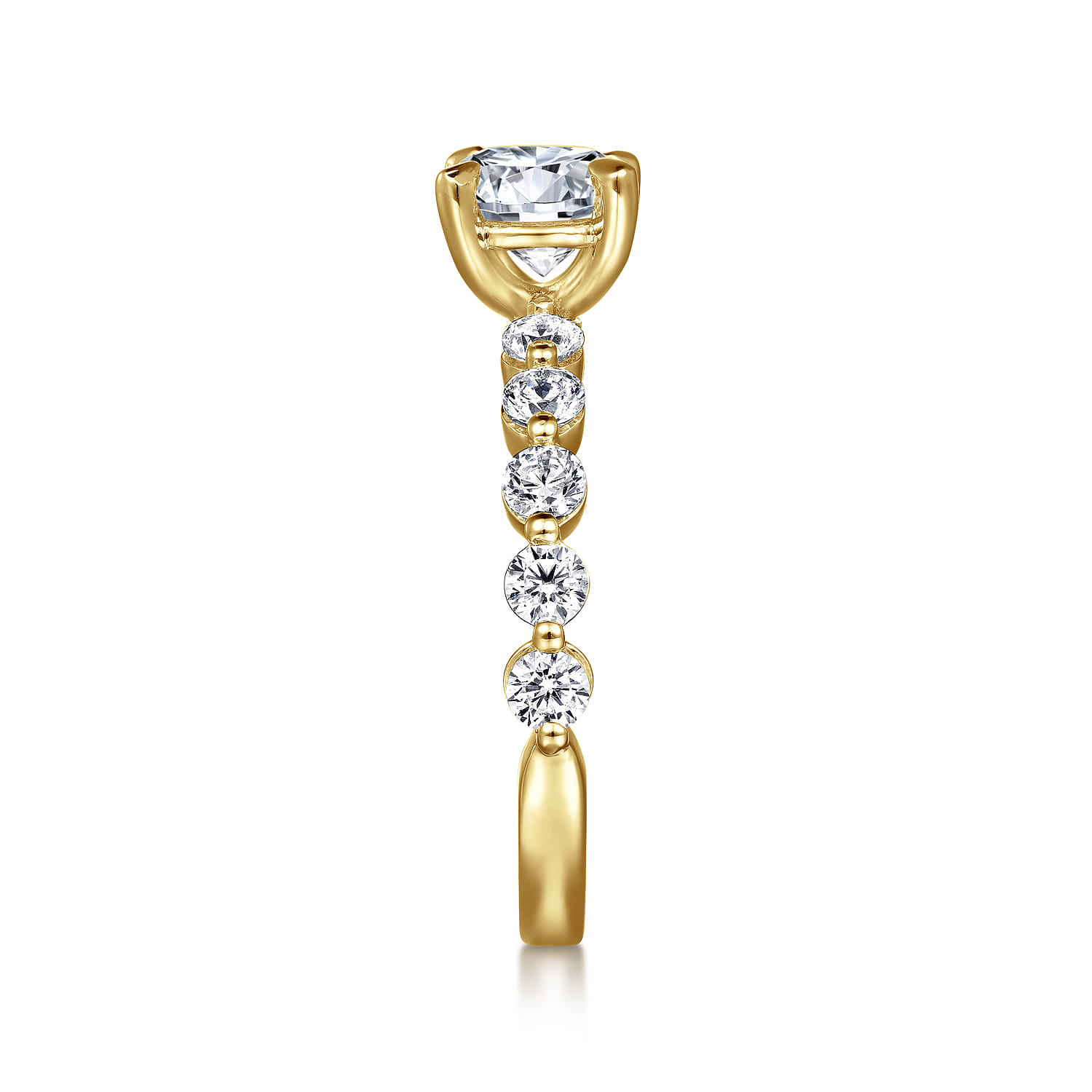 Silvey - 14K Yellow Gold Round Single Prong Diamond Engagement Ring - 0.7 ct - Shot 4