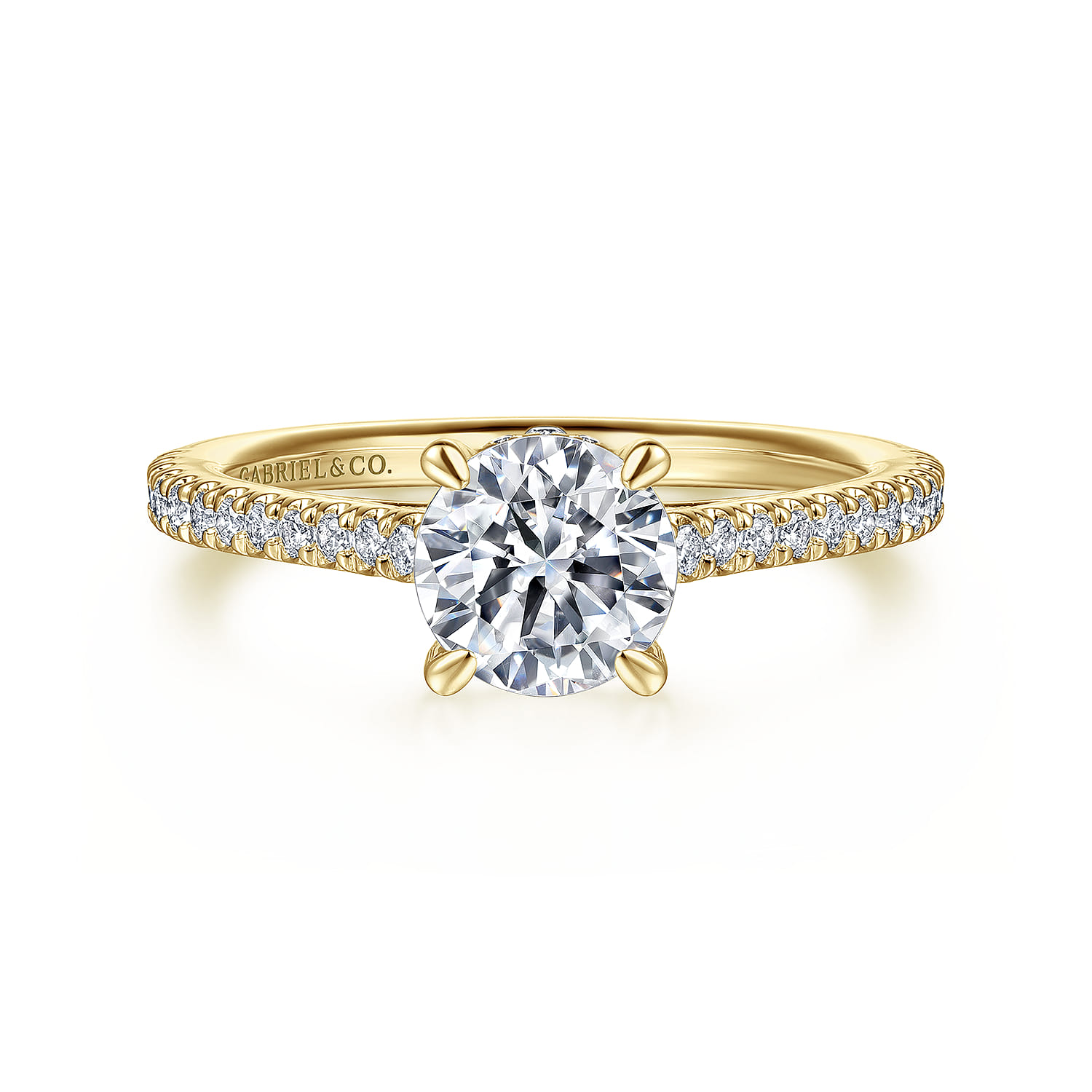 Aline - 14K Yellow Gold Round Diamond Engagement Ring - 0.25 ct - Shot 1
