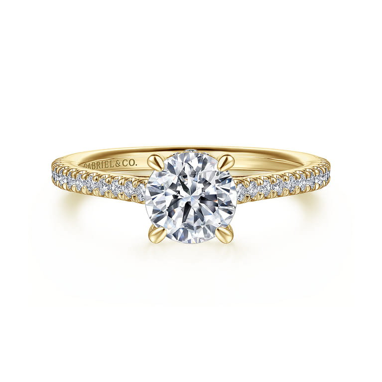 Aline - 14K Yellow Gold Round Diamond Engagement Ring - 0.25 ct - Shot 1