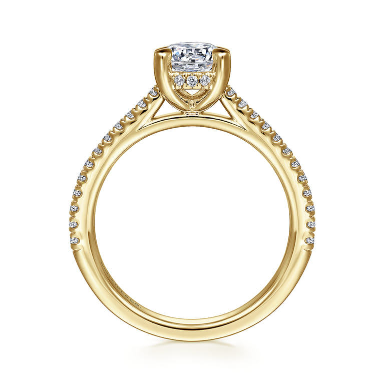 Aline - 14K Yellow Gold Round Diamond Engagement Ring - 0.25 ct - Shot 2