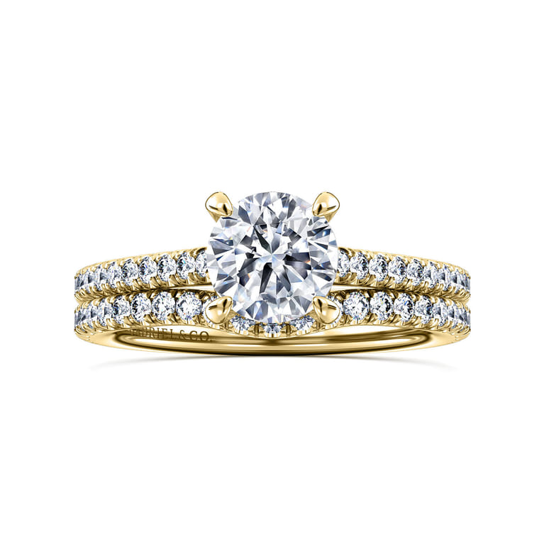 Aline - 14K Yellow Gold Round Diamond Engagement Ring - 0.25 ct - Shot 4