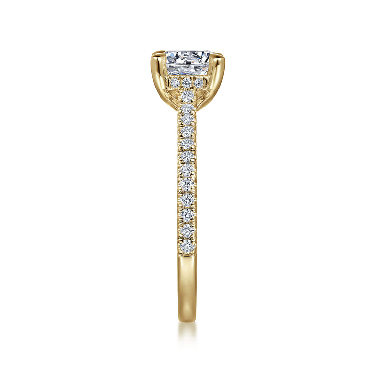 Aline - 14K Yellow Gold Round Diamond Engagement Ring - 0.25 ct - Shot 5